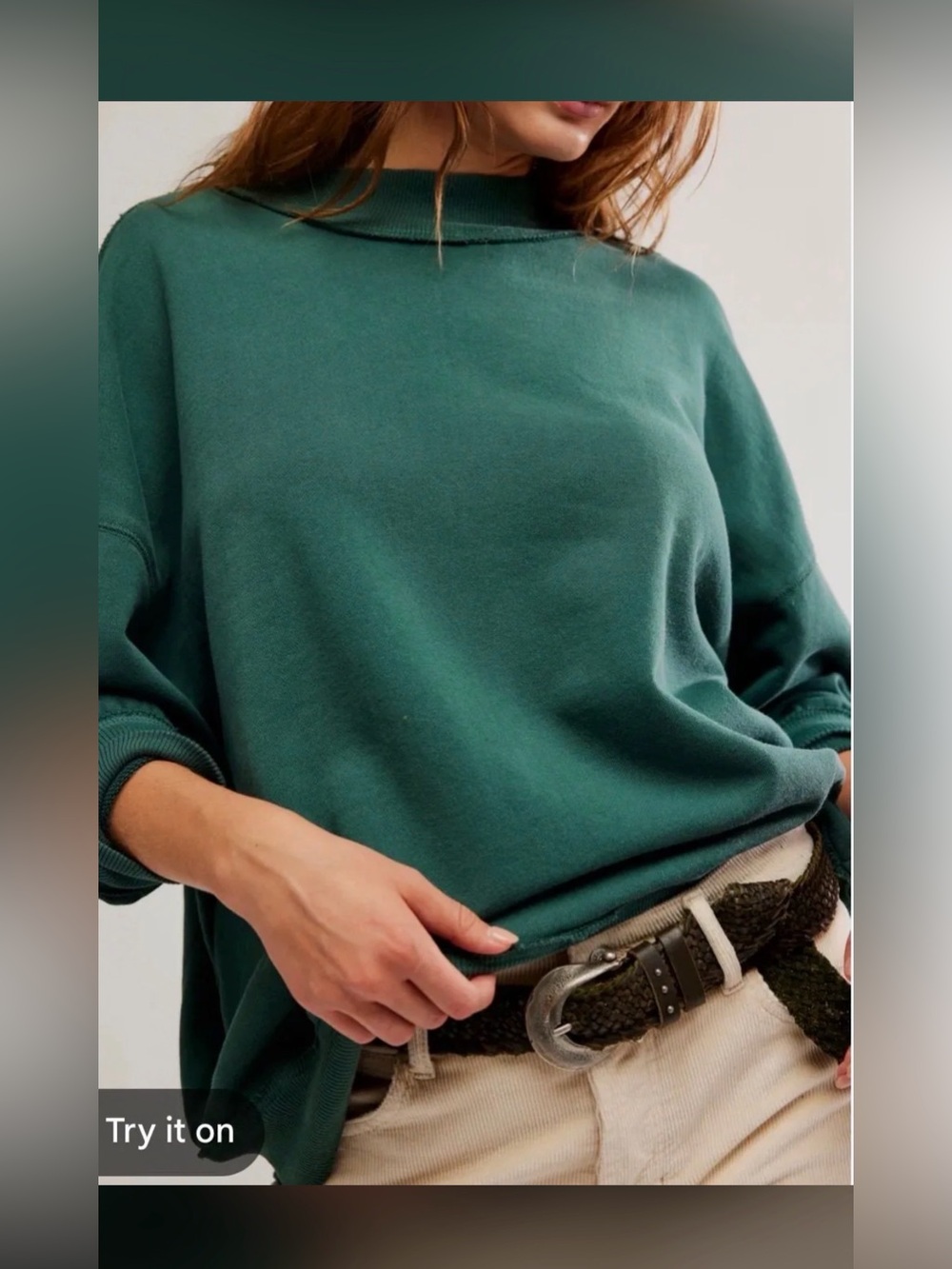 Free People We The Free Palm Springs Mockneck Pullover Lg NWOT